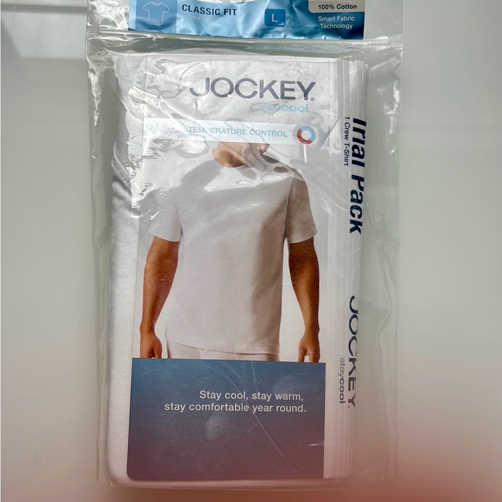 Jockey Men's Classic Fit White Stay Cool T shirt NWOT